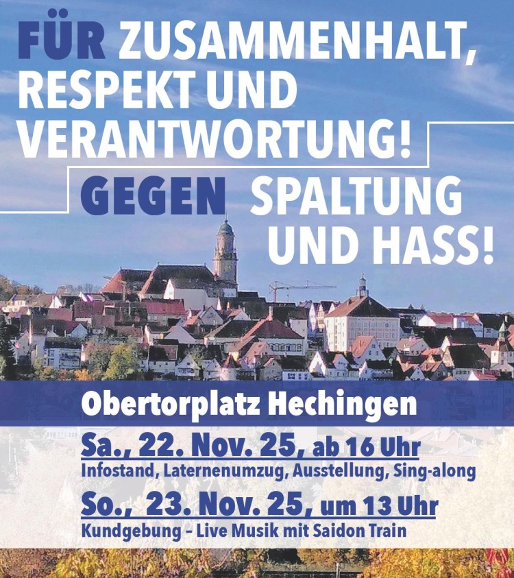 Hechingen protestiert  gegen den AfD-Parteitag am 23. November