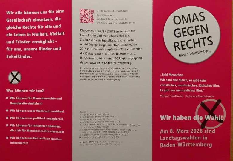 Wir haben die Wahl – Infos der OMAS GEGEN RECHTS zur Landtagswahl in mehreren Sprachen