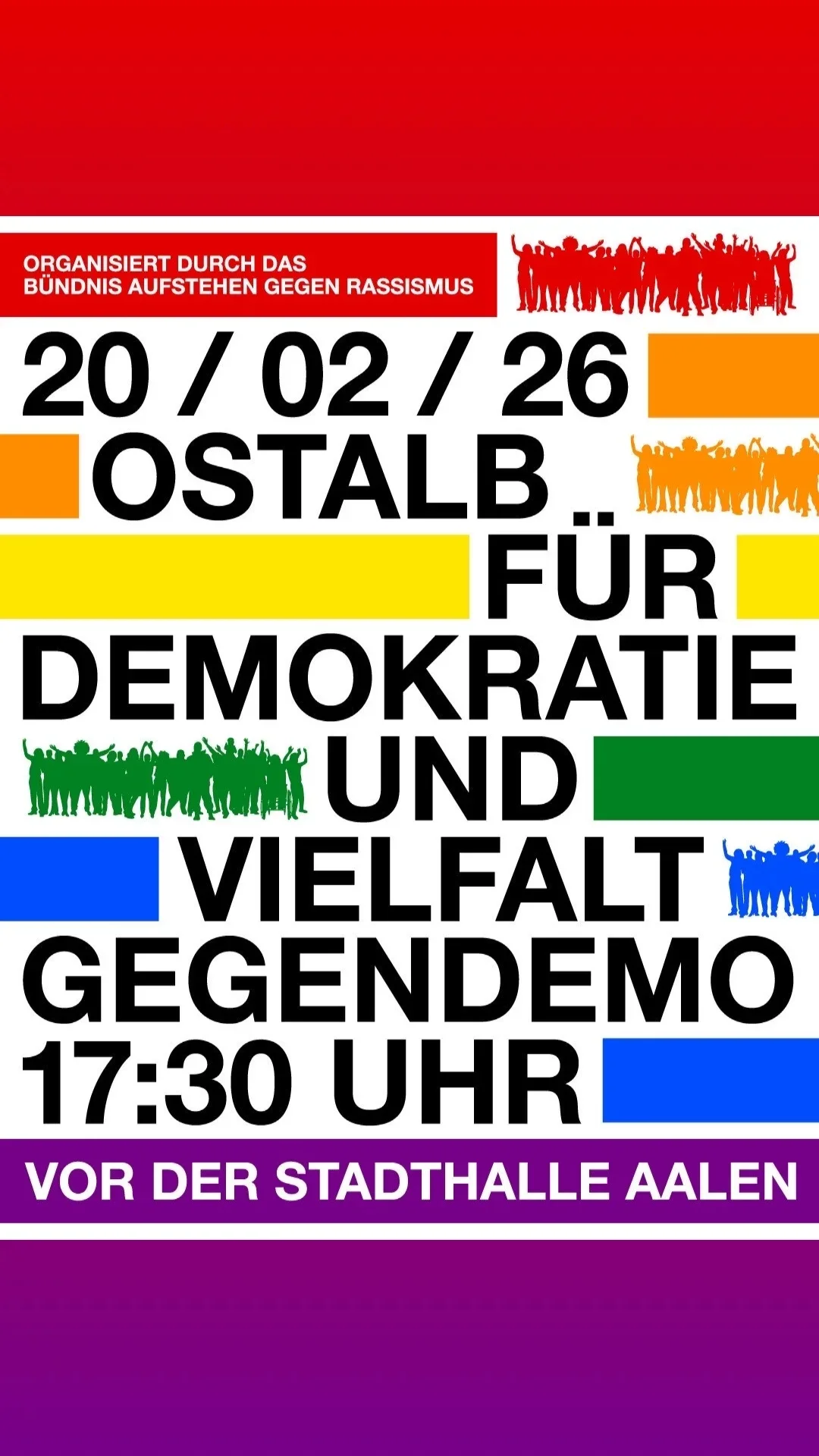Ostalb für Demokratie und Vielfalt – Demo am 20. Februar gegen AfD-Auftritt