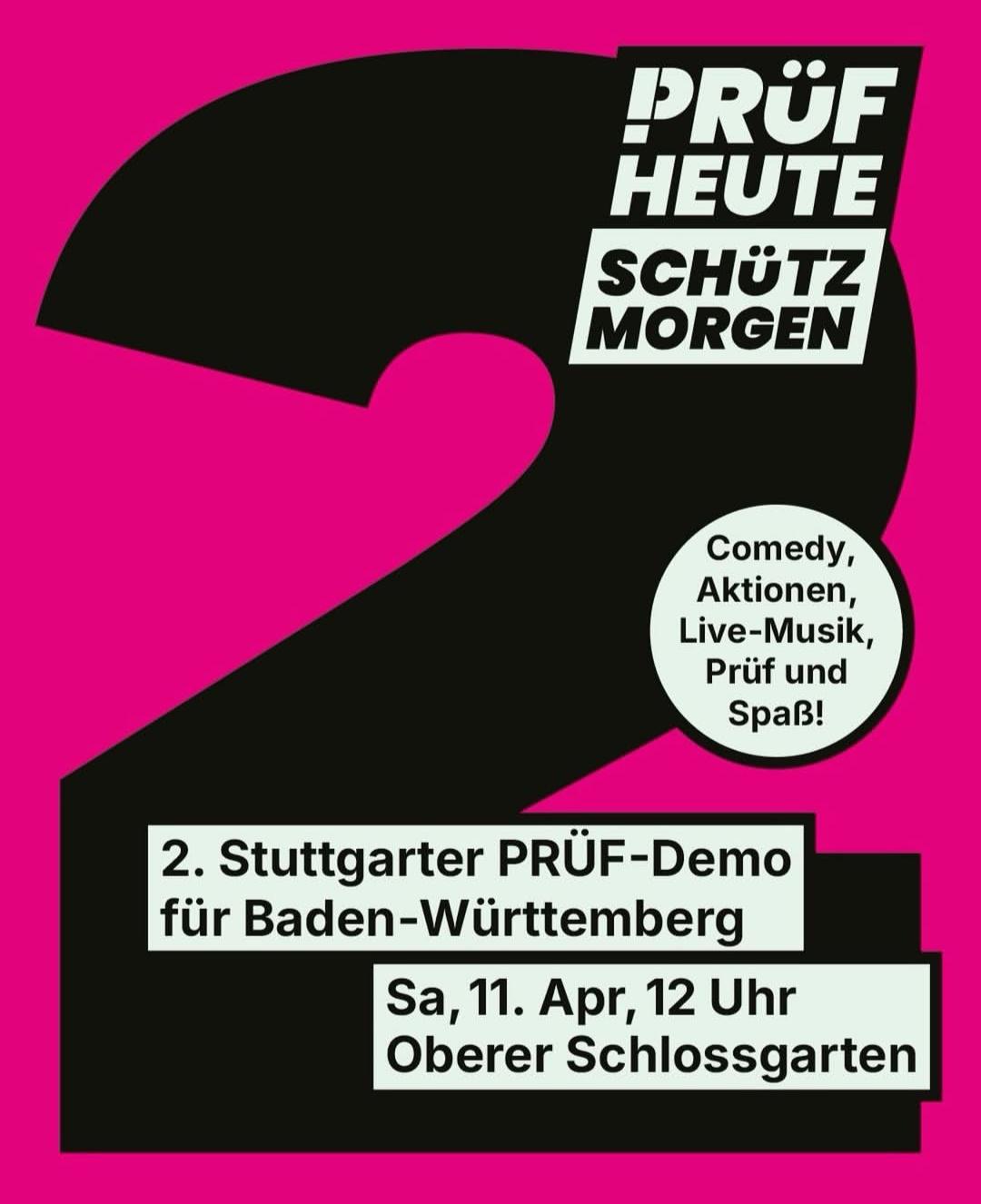 Zweite PRÜF-Demo in Stuttgart am 11. April