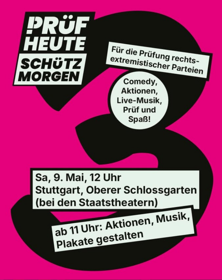 Dritte PRÜF-Demo in Stuttgart am 9. Mai