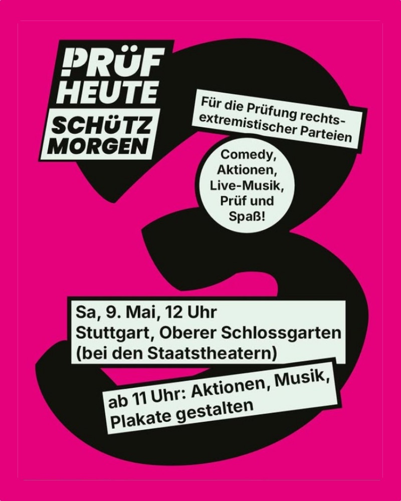 Dritte PRÜF-Demo in Stuttgart am 9. Mai