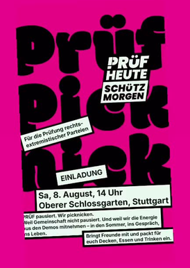 8. August: PRÜF-Picknick im Stuttgarter Schlossgarten