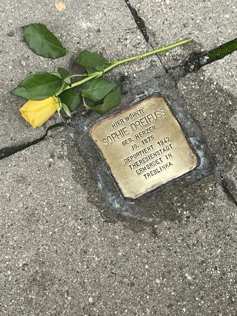 Jugendliche vom Anna Haag Haus und OMAS GEGEN RECHTS putzen Stolpersteine in Bad Cannstatt